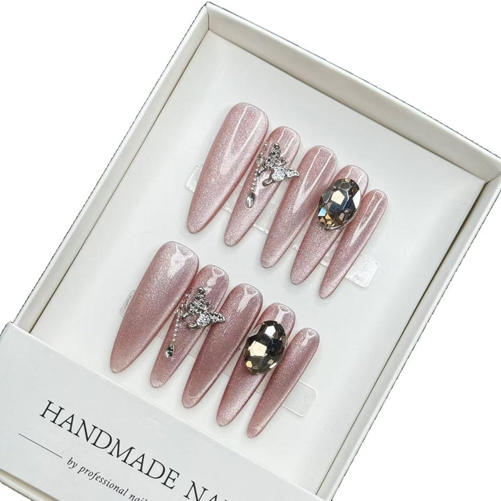 Handgemachte Glitzernde Stiletto Press-On Nägel