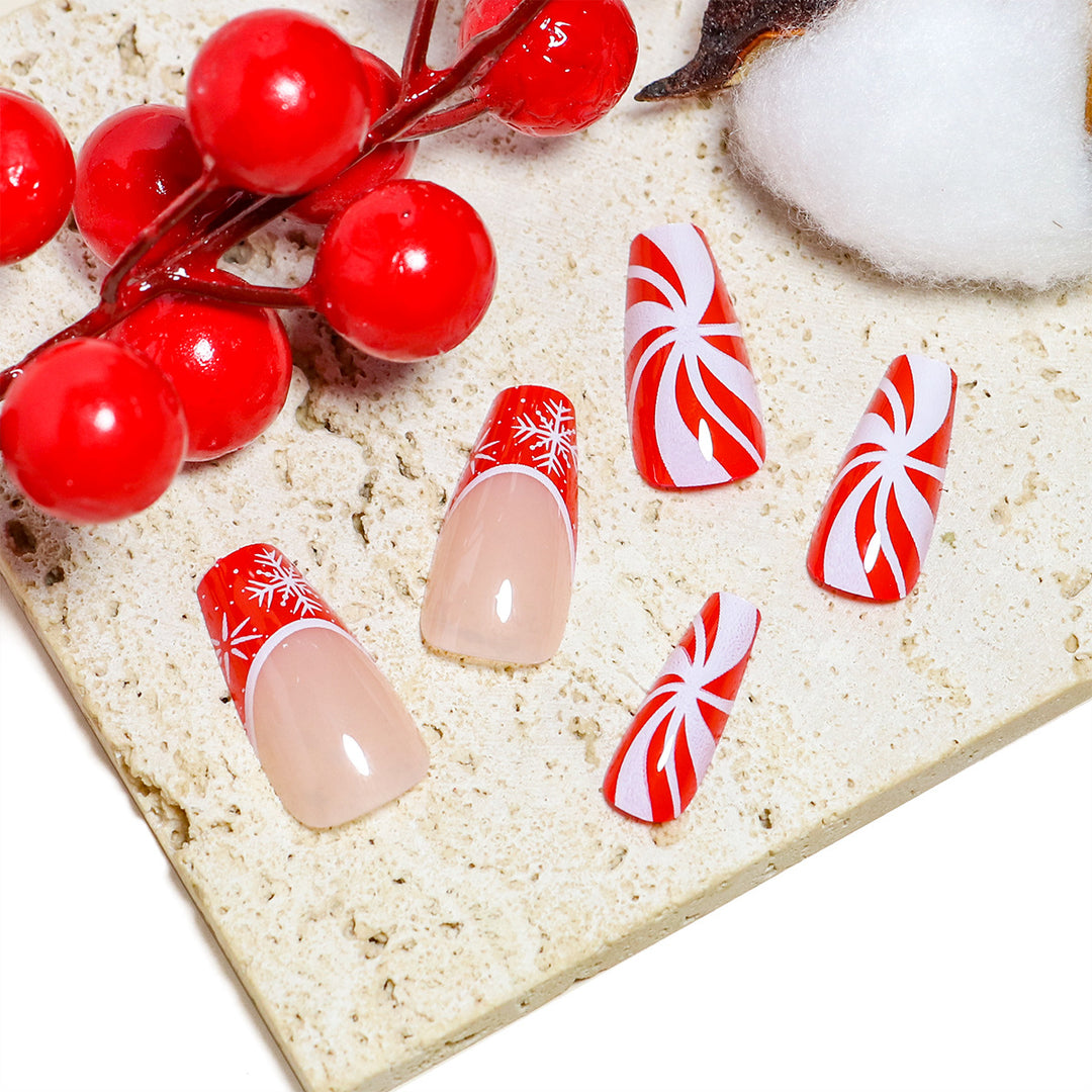 Festliches Zuckerstangen-Nagelkunst-Set Karnz