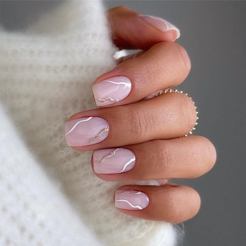 Elegantes Abstract Presse-Auf Nail Art Set Karnz
