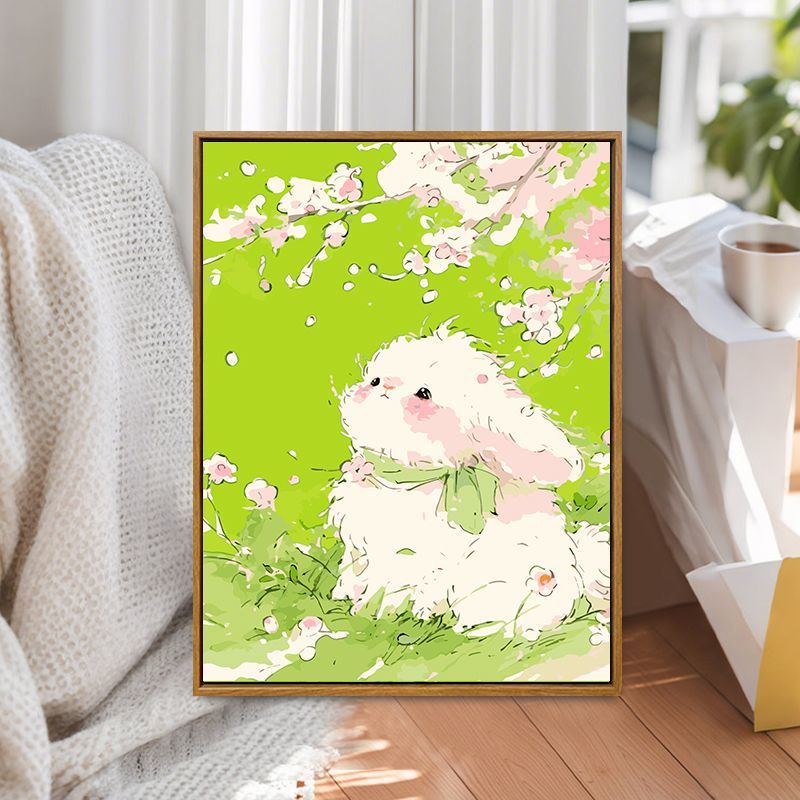 Verspielt Hase Illustration Leinwand Kunst Karnz