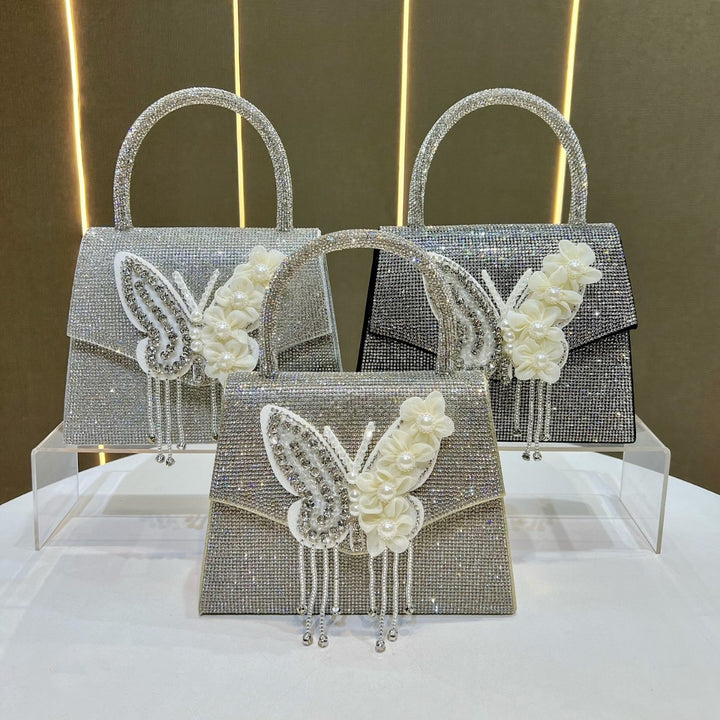 Dekorative Schmetterling Strass Clutch
