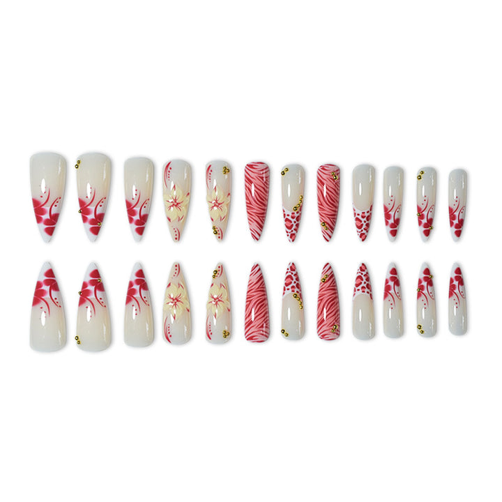 Dekoratives Acryl Press-On Nagelkunstset Karnz
