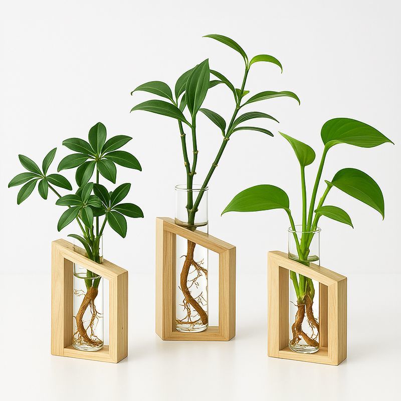 Elegantes Glas Pflanzenhalter-Set für die Wohnkultur
