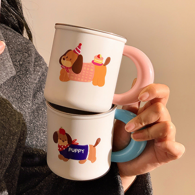 Keramiktasse mit Verspieltem Hundemotiv Karnz