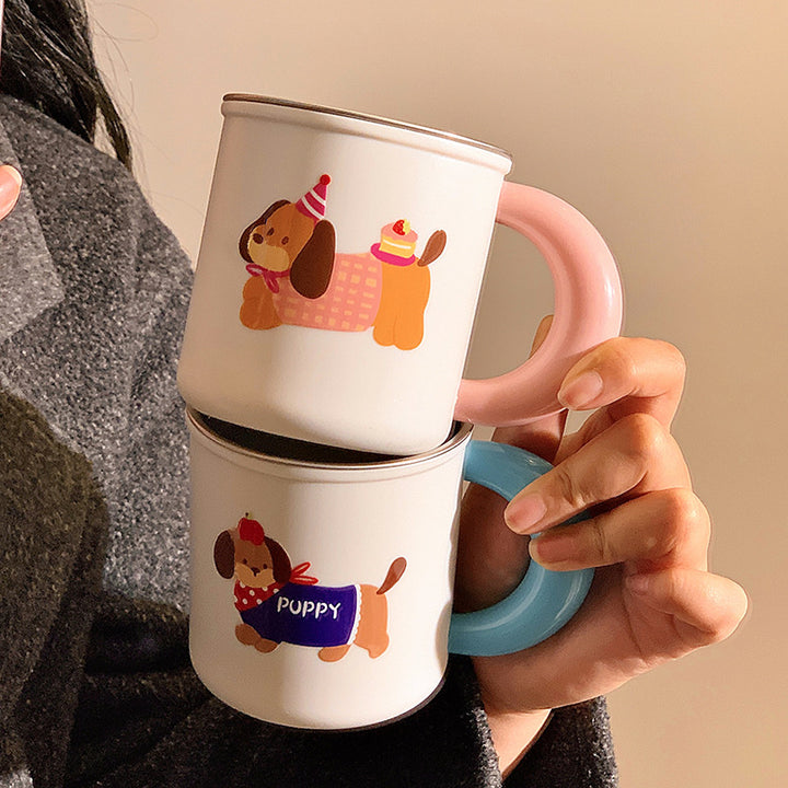 Keramiktasse mit Verspieltem Hundemotiv Karnz
