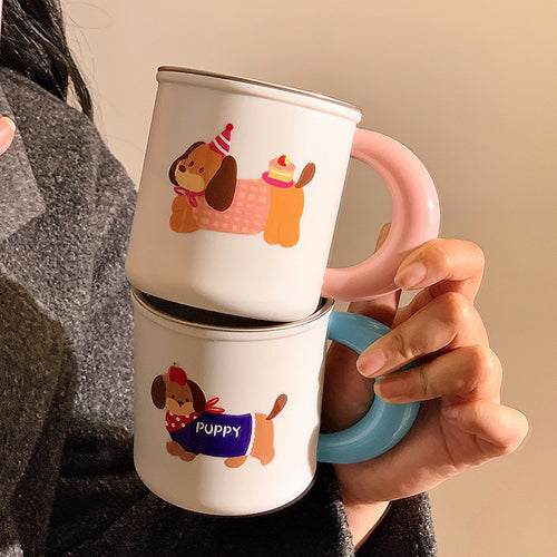 Keramiktasse mit Verspieltem Hundemotiv Karnz