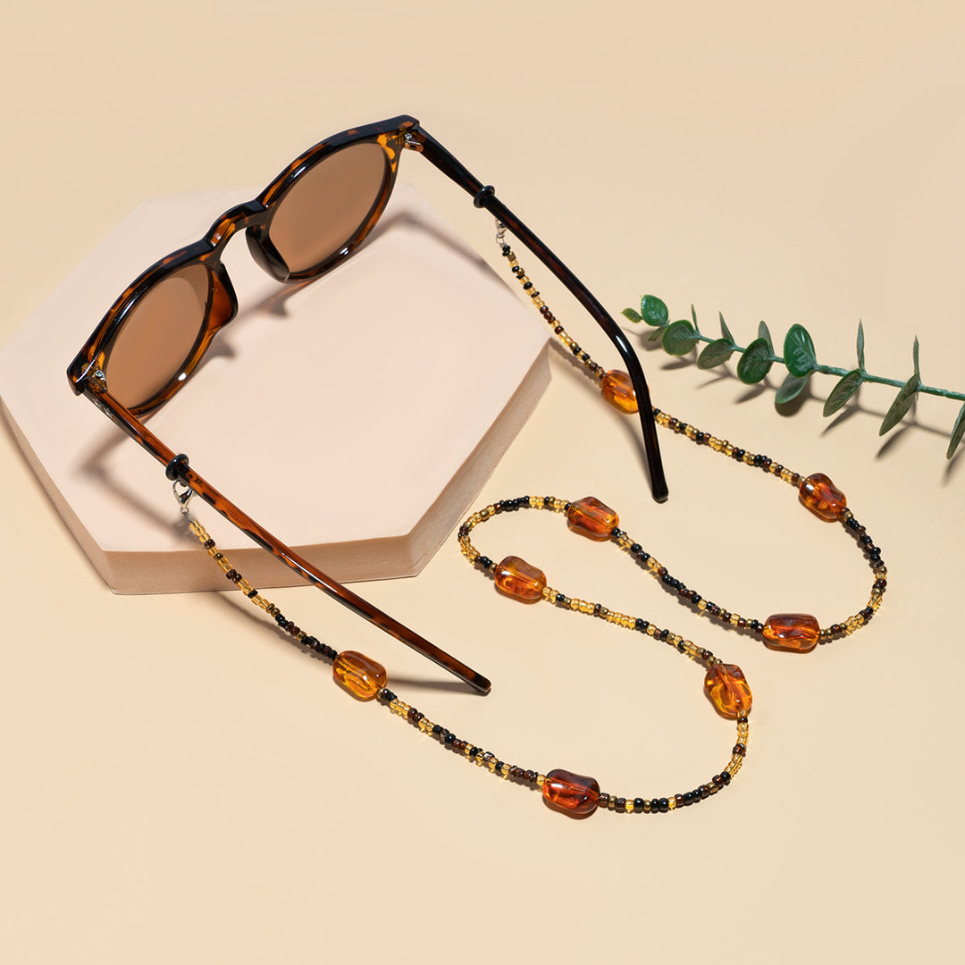 Elegante handgefertigte Perlenbrille Kette Karnz