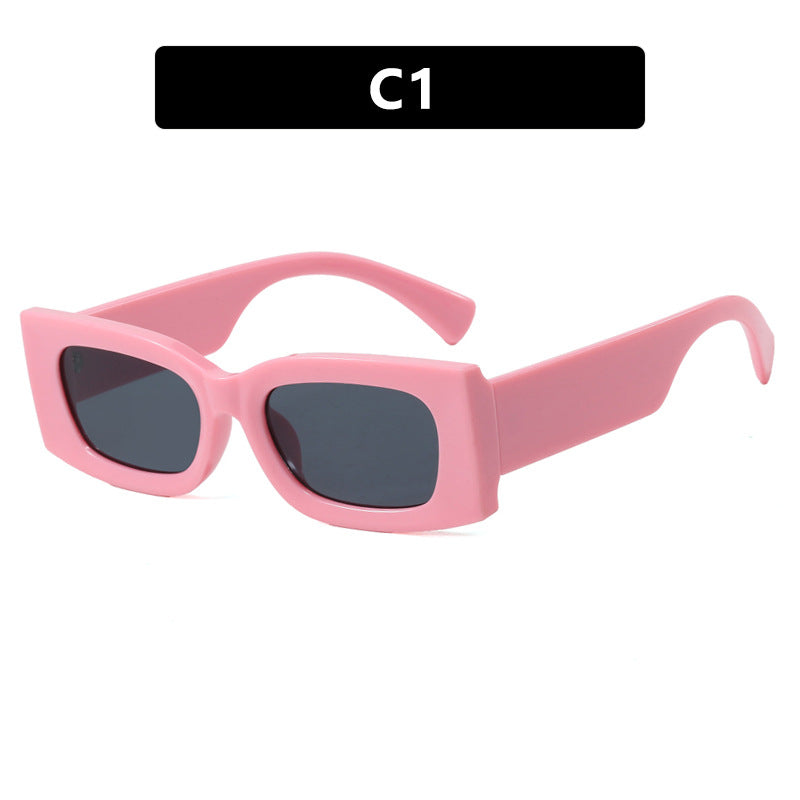 Damen modische quadratische Sonnenbrille mit transparentem Rahmen und schützendem UV-Filter Karnz