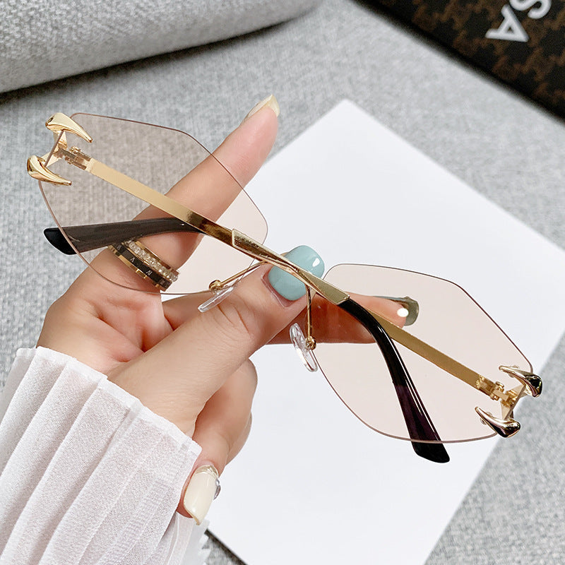 Damen geometrische Oversized-Sonnenbrille Karnz