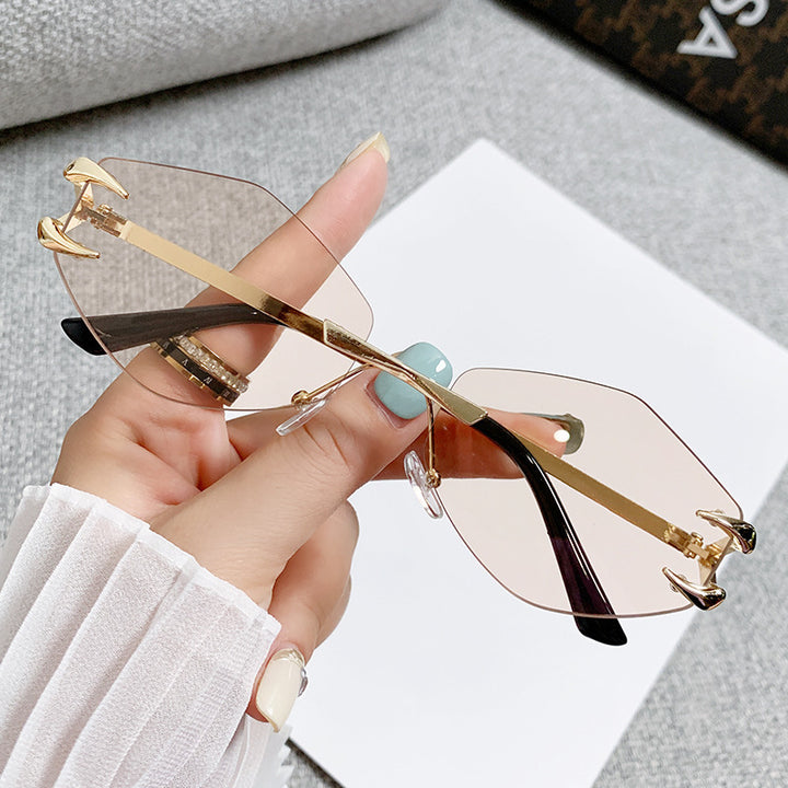 Damen geometrische Oversized-Sonnenbrille Karnz