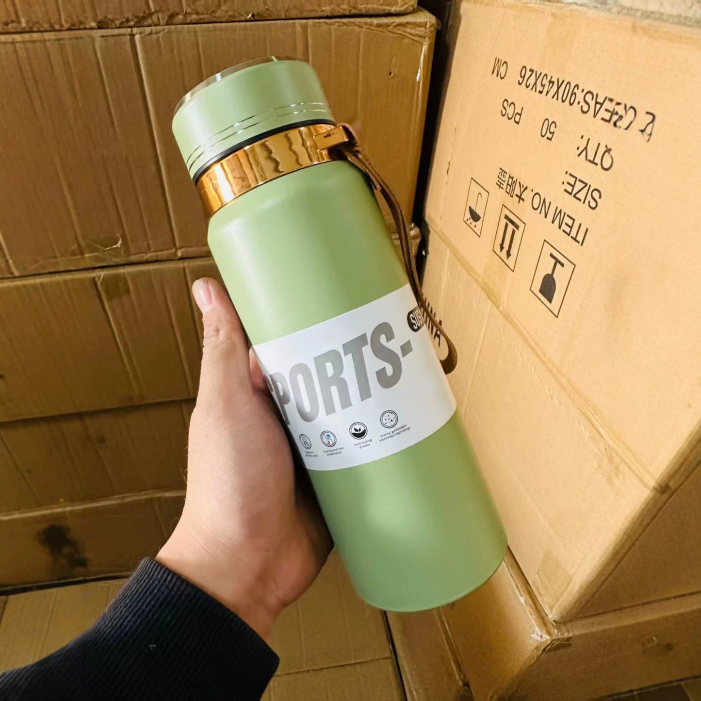 Unisex Sportliche Thermo-Trinkflasche Karnz