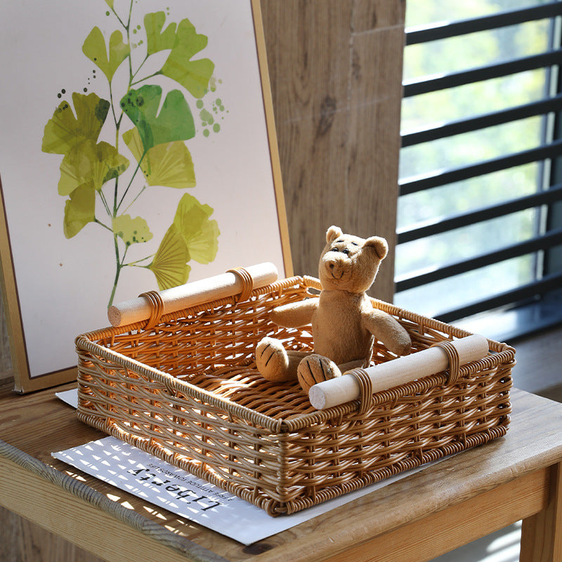 Unisex Praktischer Aufbewahrungskorb mit Holzgriffen Karnz