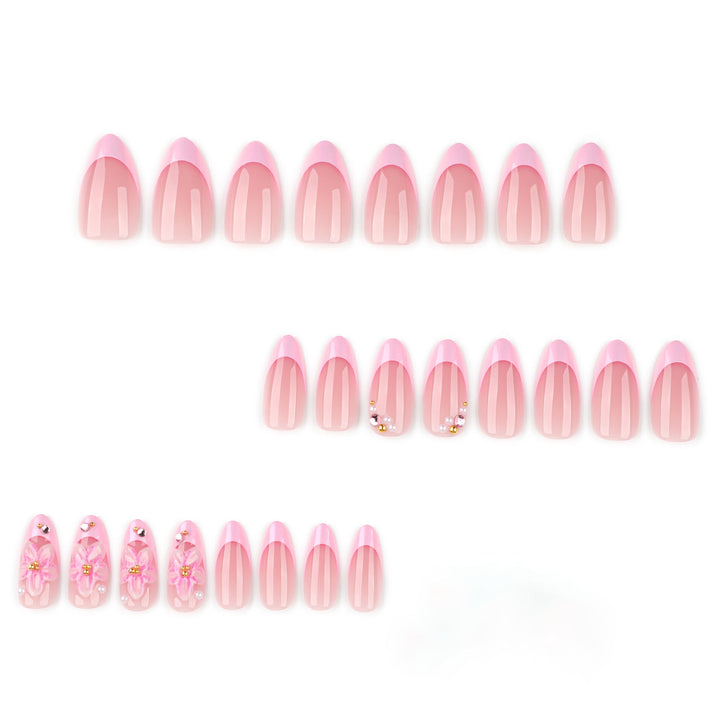 Press-On Nail Art Set mit floralen Verzierungen Karnz