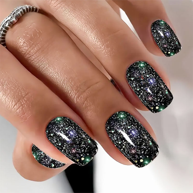 Glamouröse Glitzer-Press-On Nägel