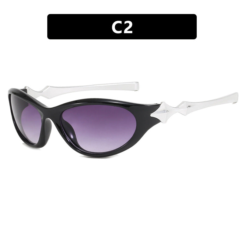 Damen Sonnenbrille im eleganten Retro-Stil mit auffälligen Gläsern Karnz