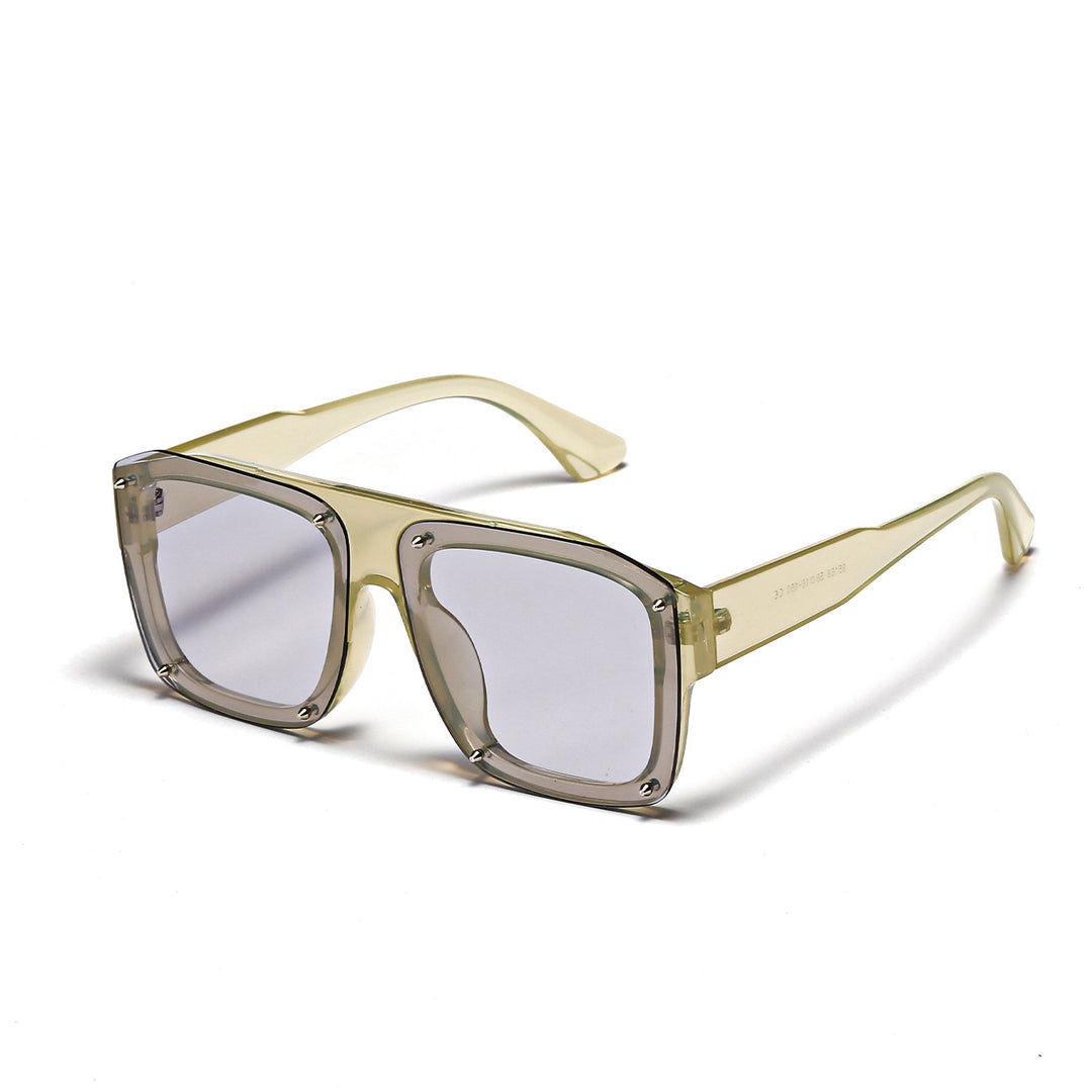 Damen Square-Sonnenbrille mit modischem transparentem Rahmen Karnz