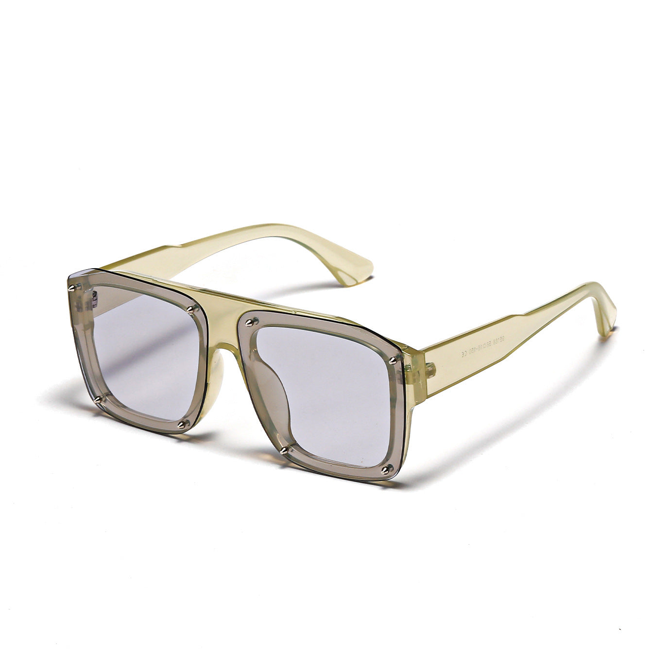 Damen Square-Sonnenbrille mit modischem transparentem Rahmen Karnz