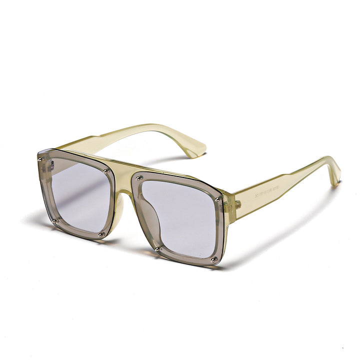 Damen Square-Sonnenbrille mit modischem transparentem Rahmen Karnz