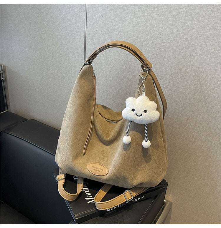 Weiches Wildleder Schlapp Schultertasche