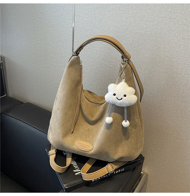 Weiches Wildleder Schlapp Schultertasche