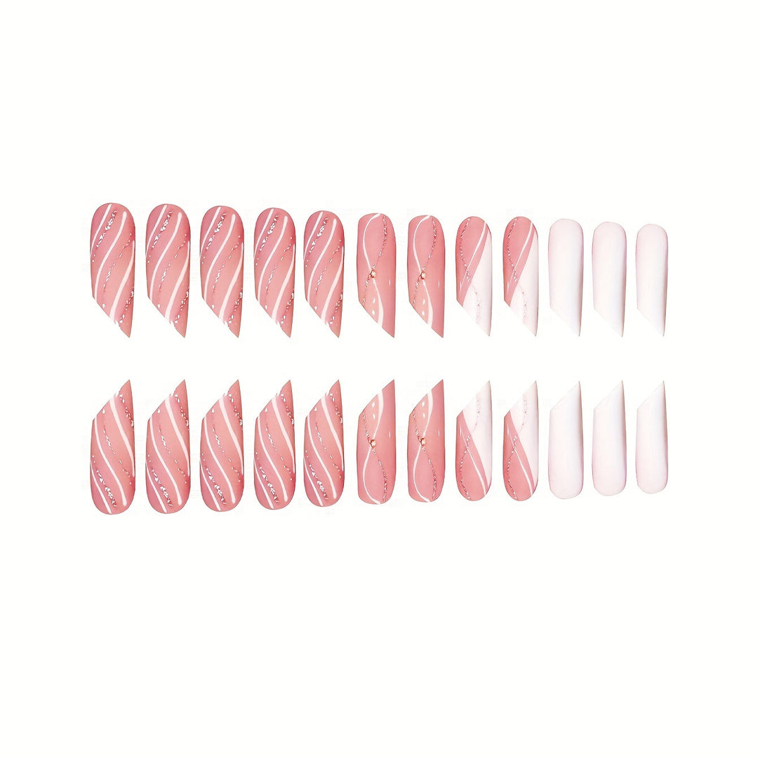Elegante Stiletto Press-On Nagelkunst mit einzigartigen Designs Karnz