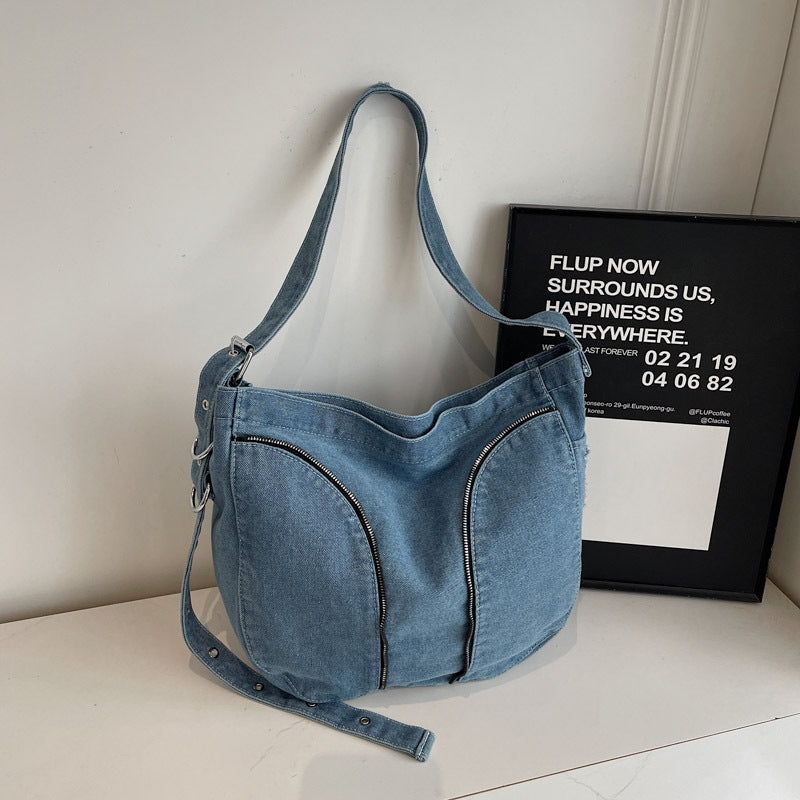 Modische Denim Schultertasche Karnz