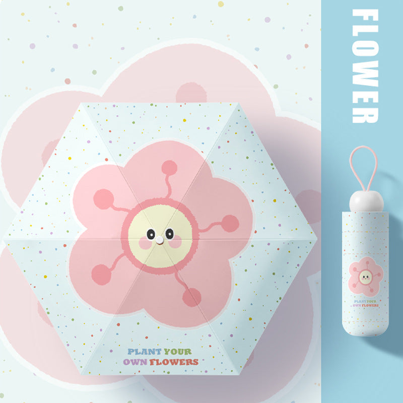 Damen Faltregenschirm mit verspieltem Blumendesign Karnz