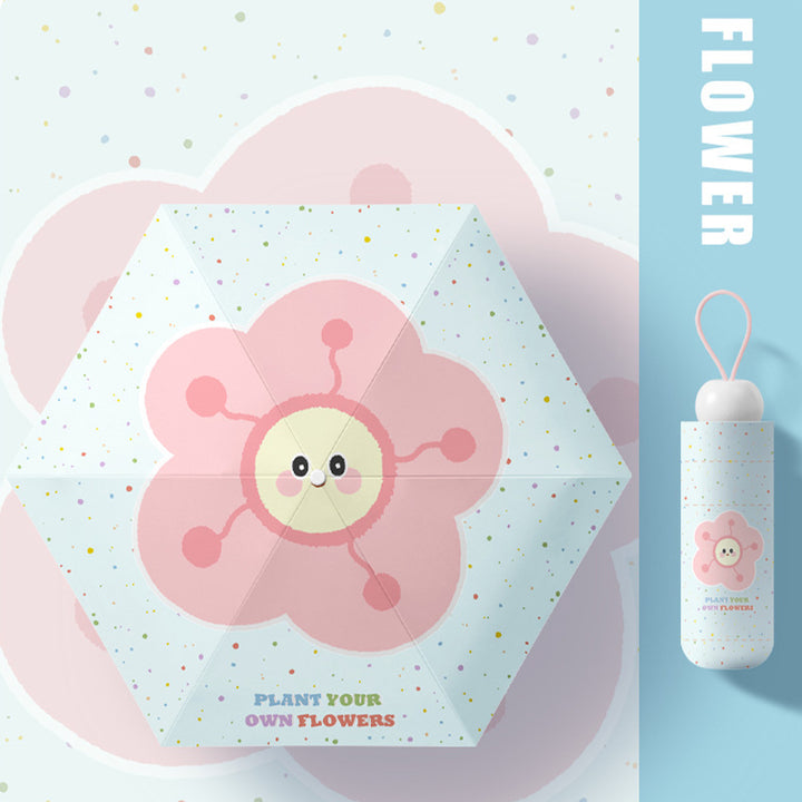 Damen Faltregenschirm mit verspieltem Blumendesign Karnz