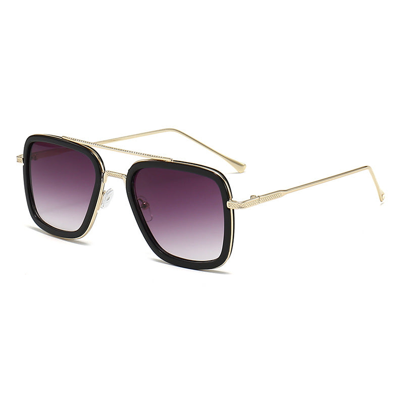 Damen modische quadratische Sonnenbrille mit metallischen Details Karnz