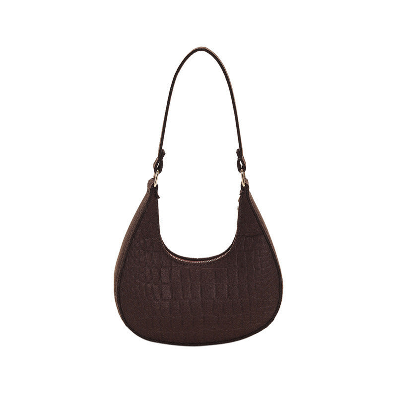 WoCrocodile-Textur Handheld Hobo Tasche Karnz