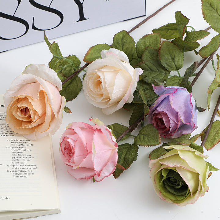 Künstliche Seidenrose mit filigranen Blüten Karnz