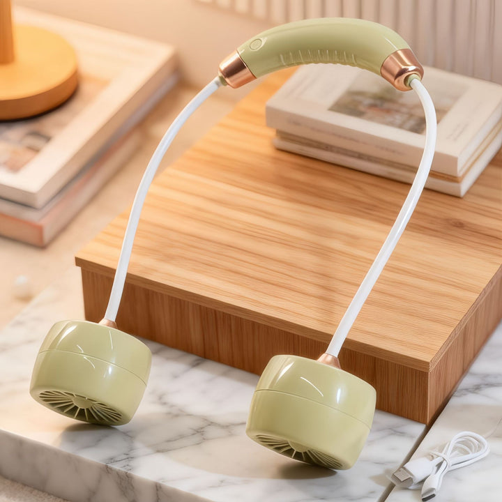 Unisex Tragbarer Doppelventilator mit flexiblem Arm und USB-Anschluss Karnz