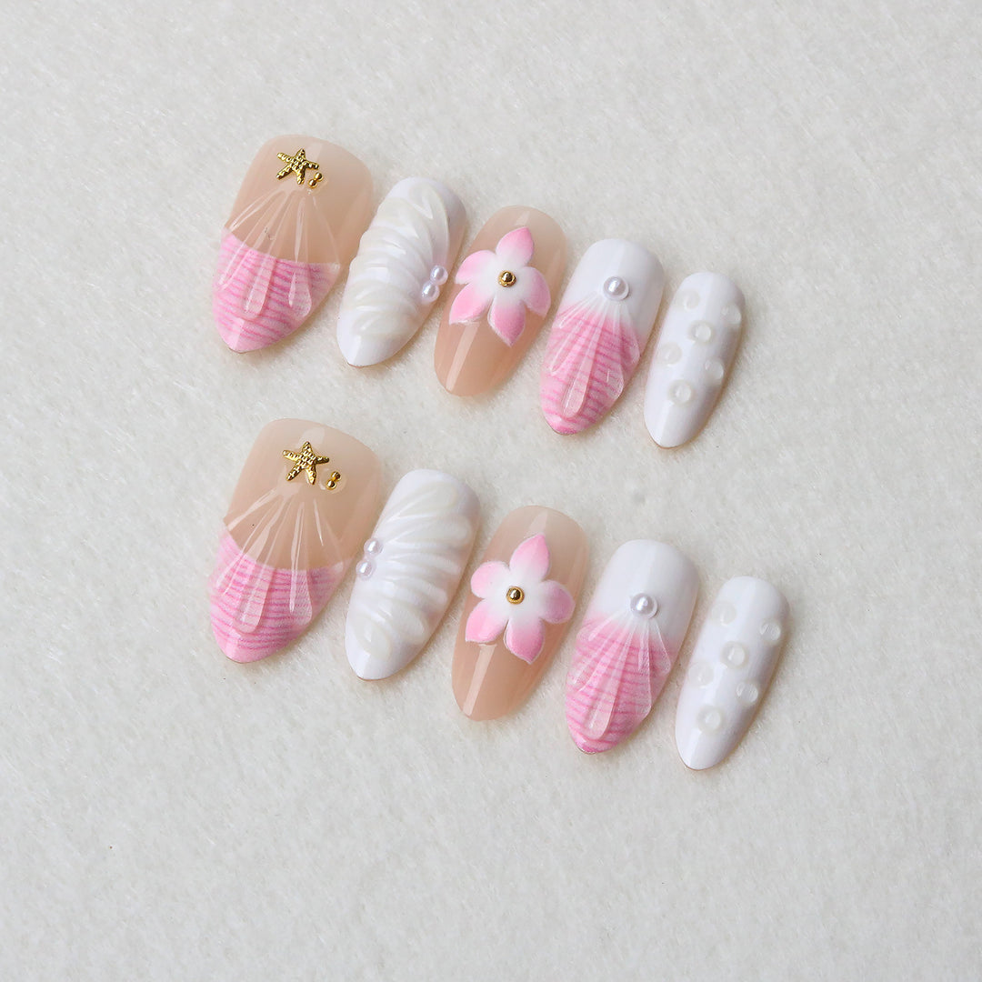 Künstlerisches Floral Design Press-On Nagelset