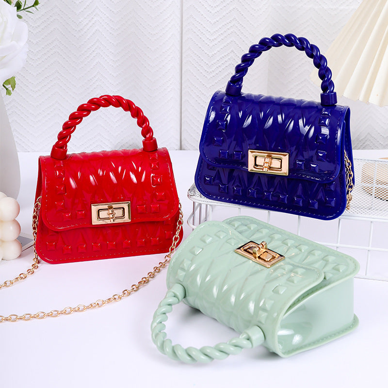 Damen Designer Handtasche mit strukturiertem Obermaterial und goldfarbener Schnalle Karnz