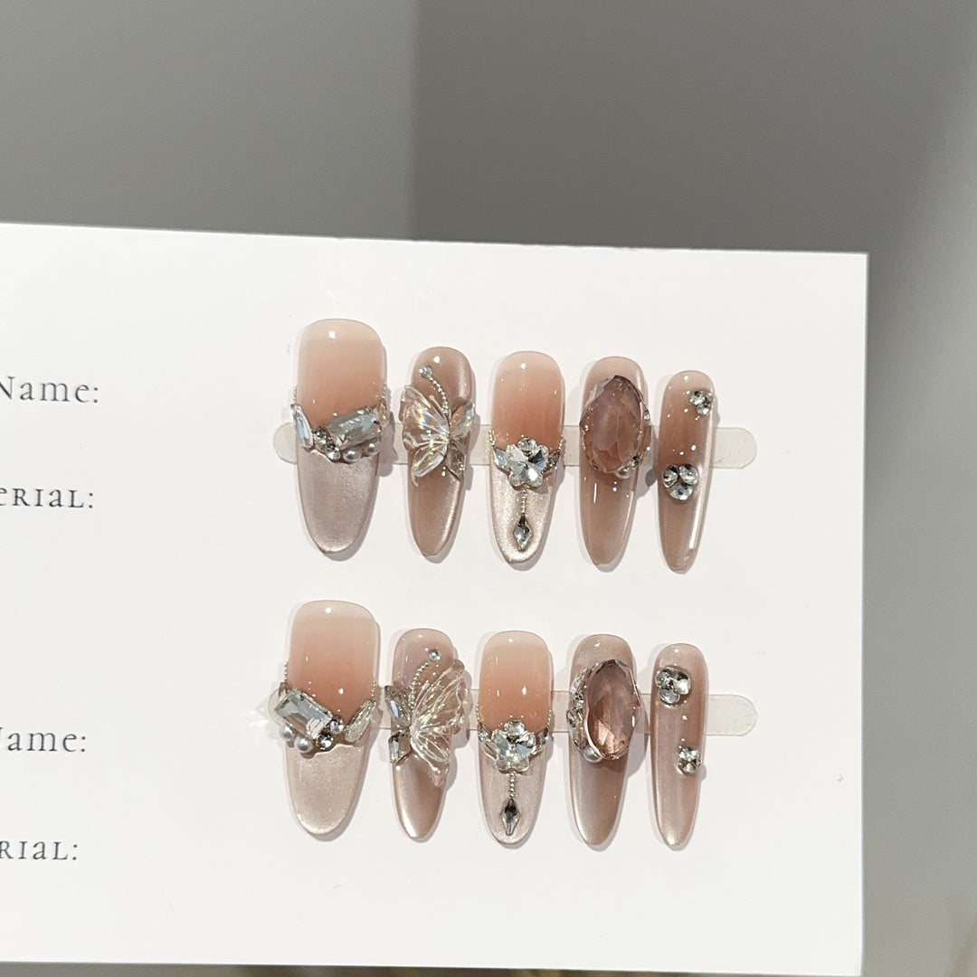 Dekoratives Langanhaltendes Press-On Nagelset