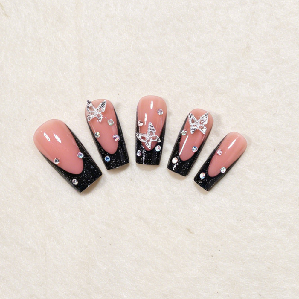 Schmetterlingsakzent-Press-On-Nagelkunst-Set Karnz