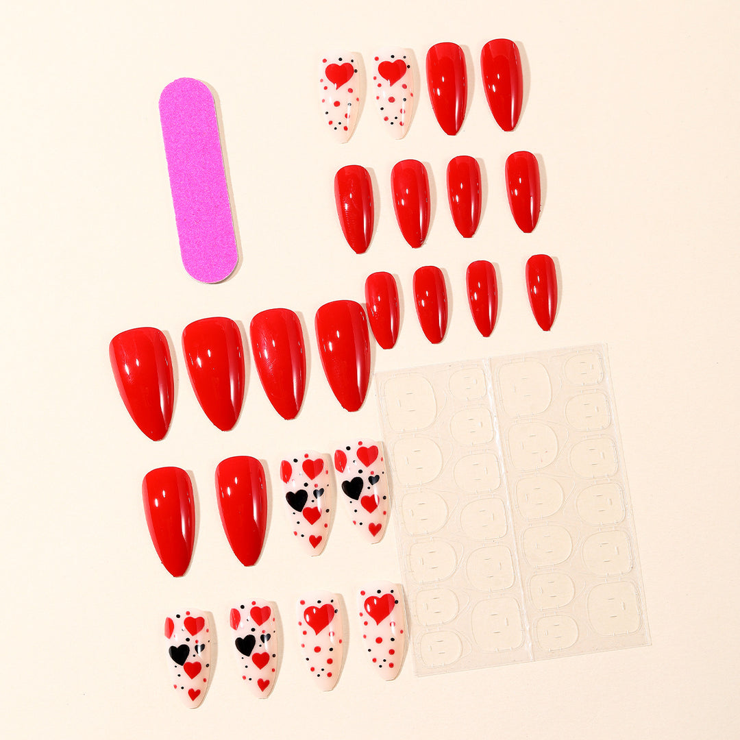 Herz-Themen Press-On Nagelkunst Set Karnz