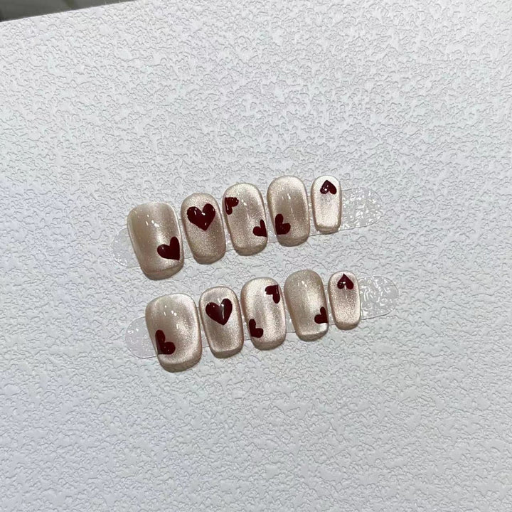 Herz-Muster Druck-Nagelkunst Set Karnz