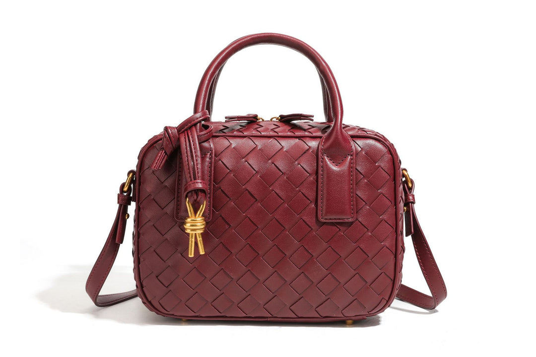 Texturierte Leder Boutique-Handtasche Karnz