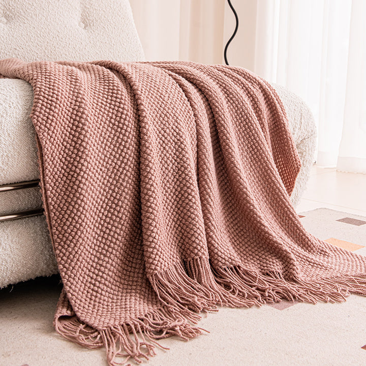 Gemütliche gestrickte Decke