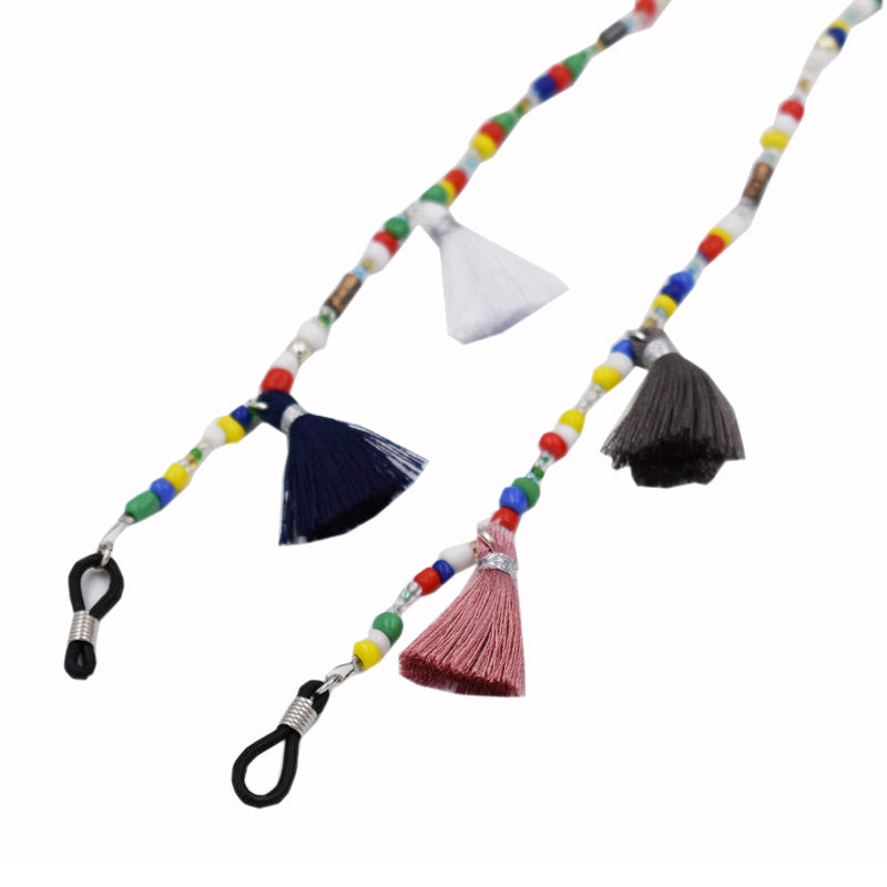 Bunte Perlen Sonnenbrillen Kette Karnz