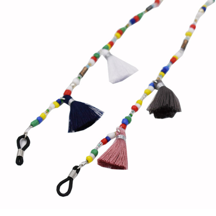 Bunte Perlen Sonnenbrillen Kette Karnz