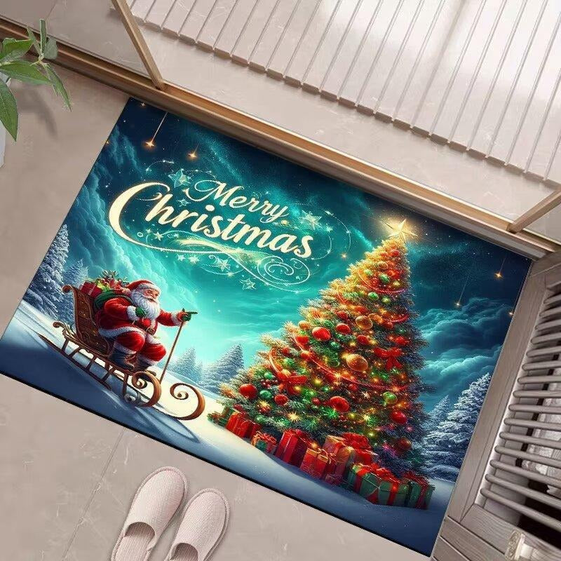 Festliche weihnachtlich gestaltete Fußmatte