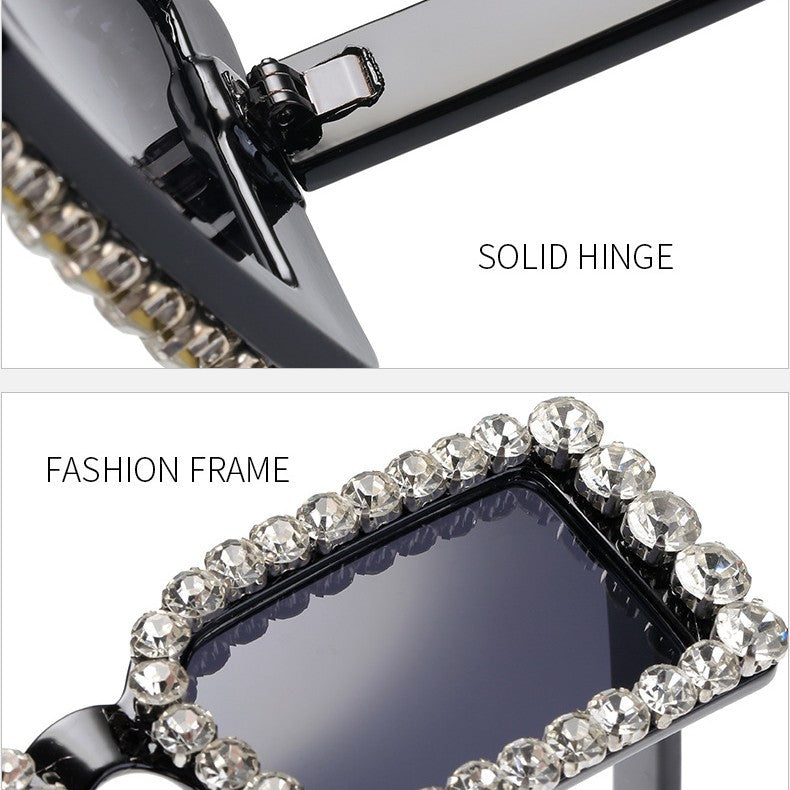 Damen modische Sonnenbrille mit glitzernder Rahmenverzierung Karnz