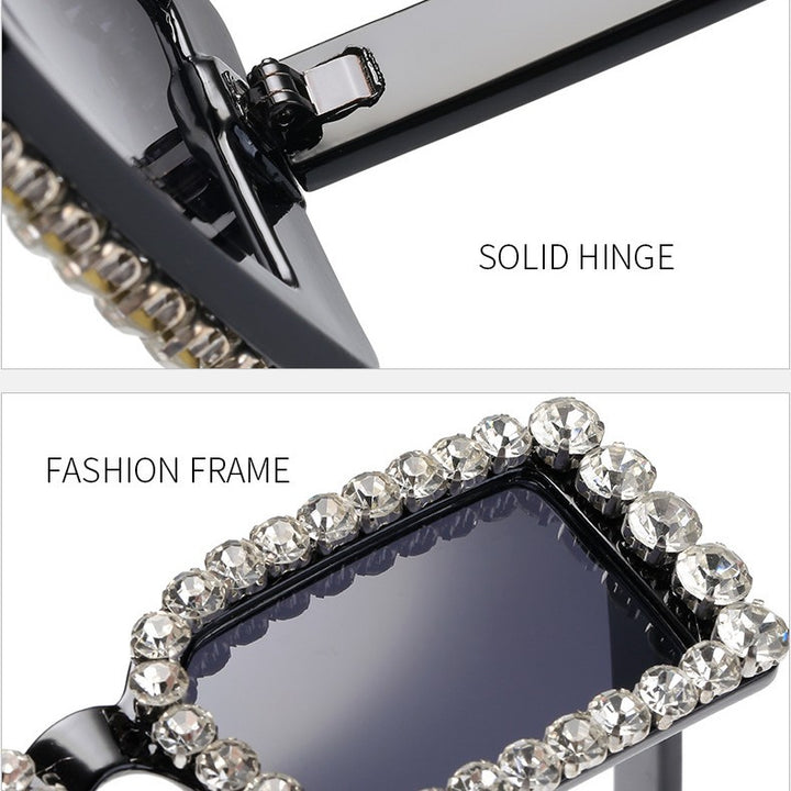 Damen modische Sonnenbrille mit glitzernder Rahmenverzierung Karnz