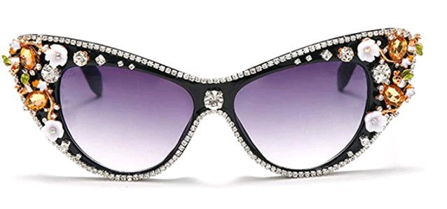 Damen Design-Sonnenbrille mit funkelndem Kristallbesatz Karnz