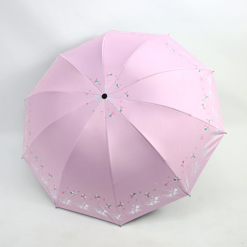 Damen Faltbarer Regenschirm mit floralen Mustern Karnz