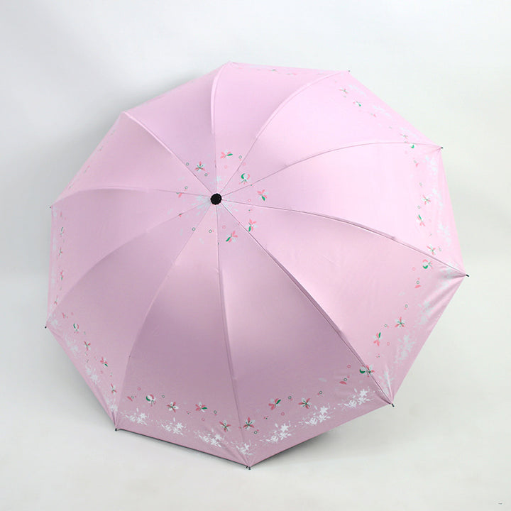 Damen Faltbarer Regenschirm mit floralen Mustern Karnz