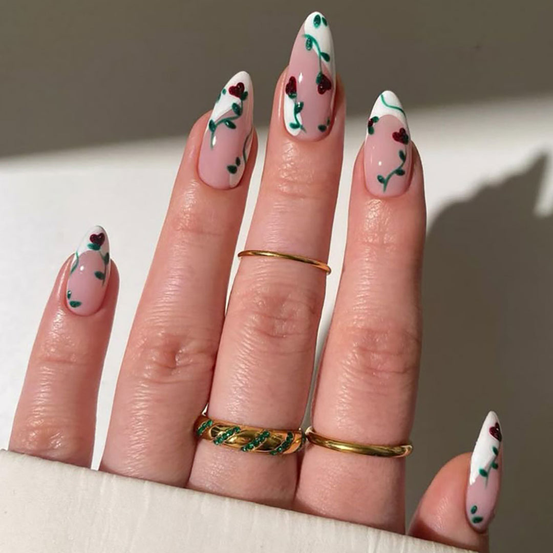 Blumenakzent Press-On Nail Art Design