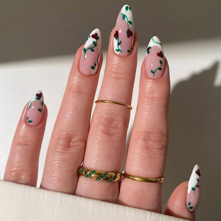 Blumenakzent Press-On Nail Art Design